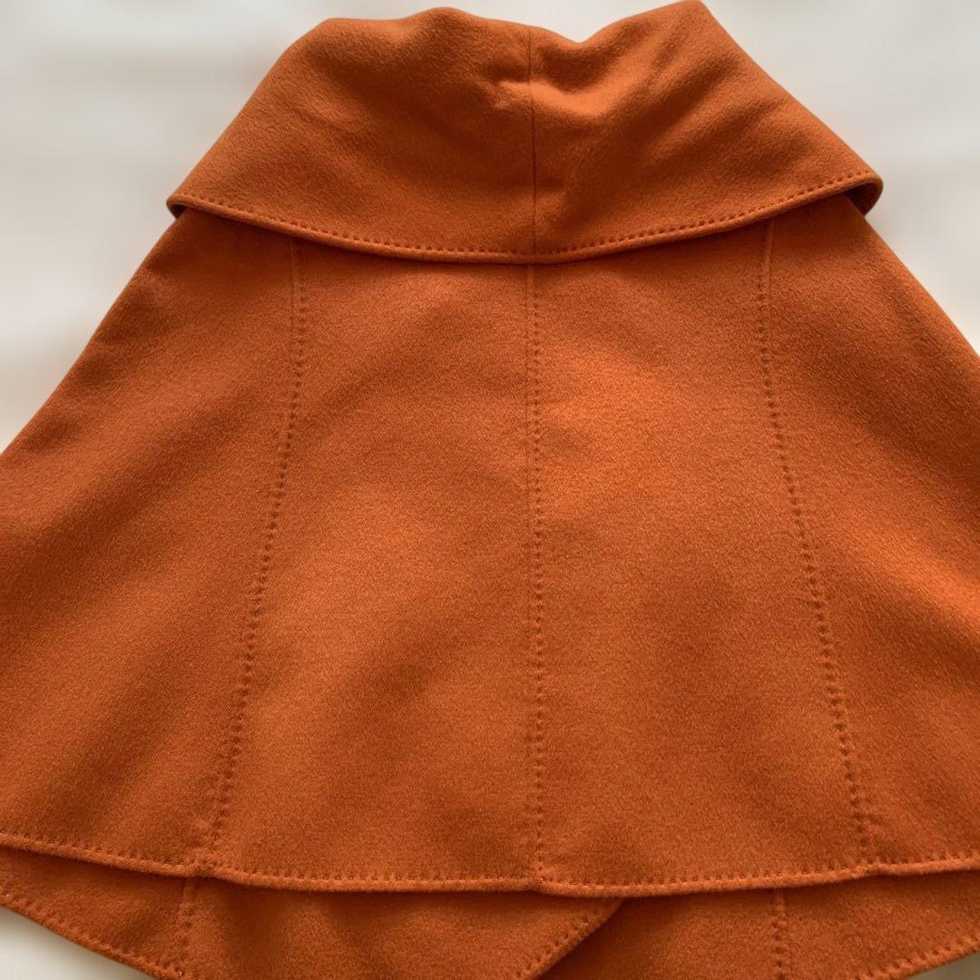カシミヤ100% 自由区　オレンジ ケープコート