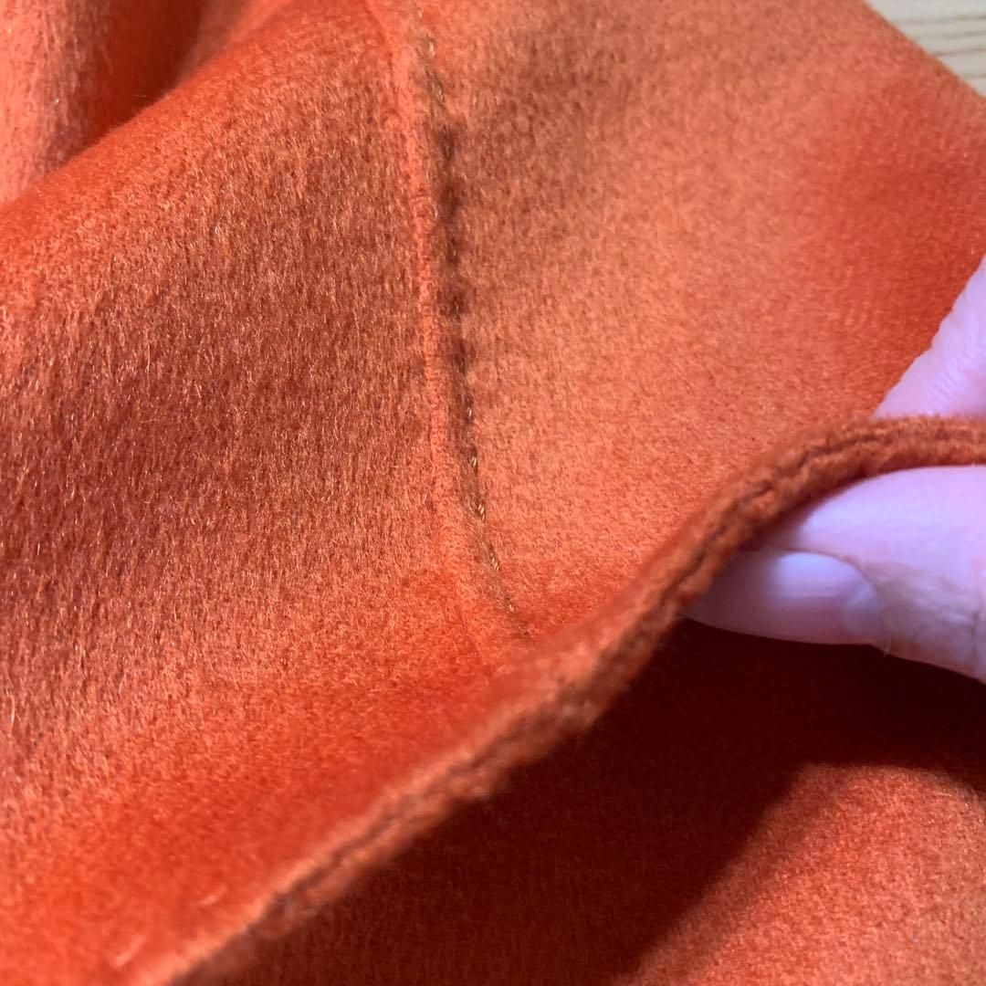 カシミヤ100% 自由区　オレンジ ケープコート