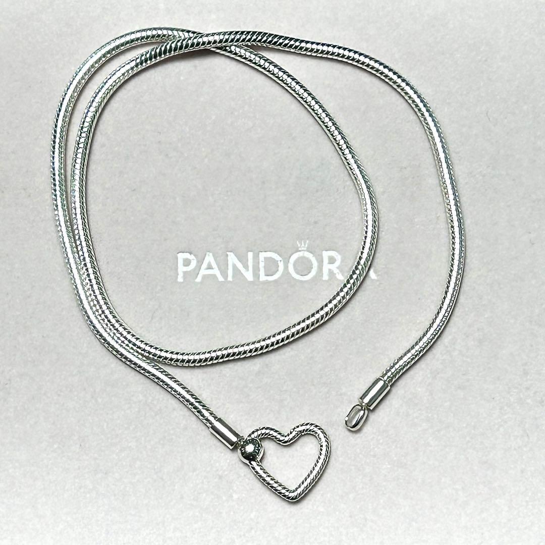 【美品】Pandora パンドラ　スターリングシルバー　ハートネックレス