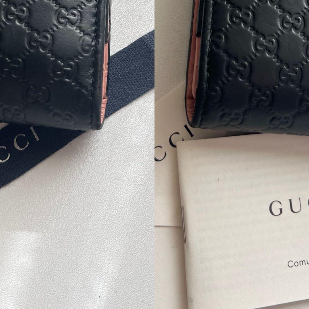 11 極上美品 GUCCI グッチ マイクロシマ 2つ折り 長財布