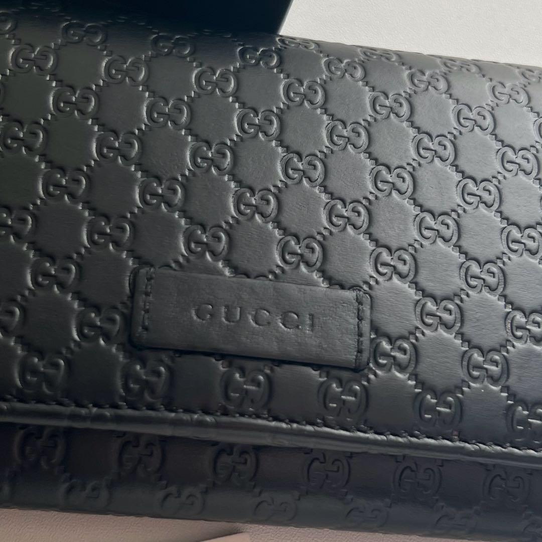 11 極上美品 GUCCI グッチ マイクロシマ 2つ折り 長財布