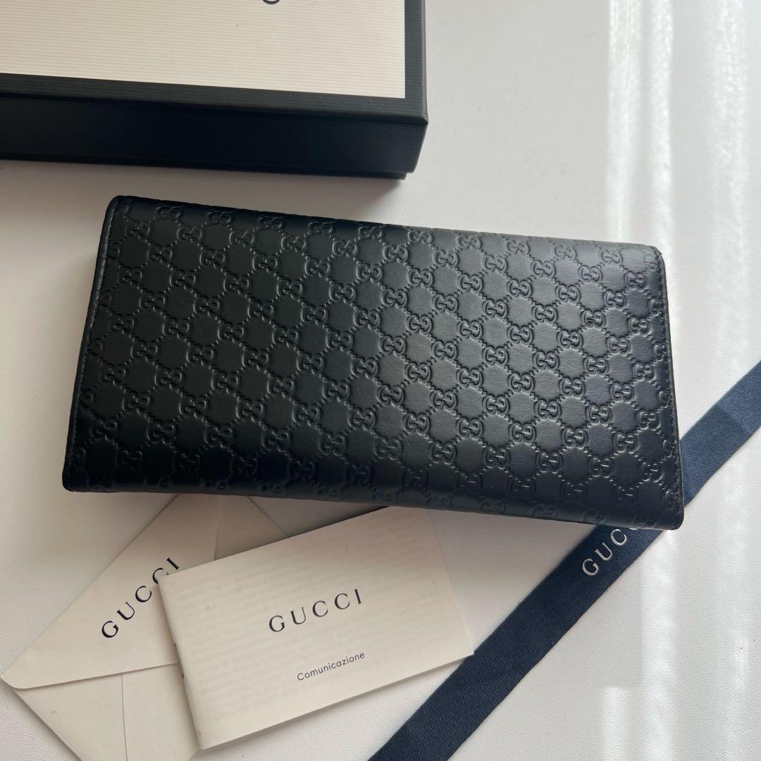 11 極上美品 GUCCI グッチ マイクロシマ 2つ折り 長財布