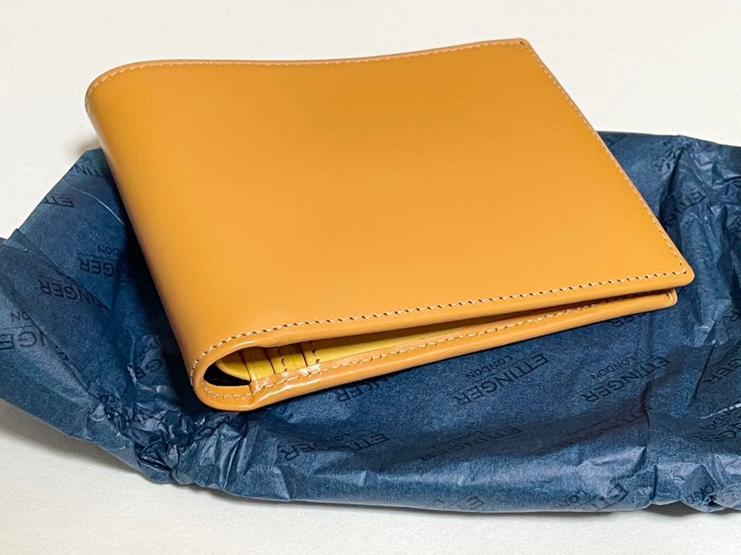 ETTINGER　エッティンガー 二つ折り財布＋小銭入れ タン&イエロー メンズ