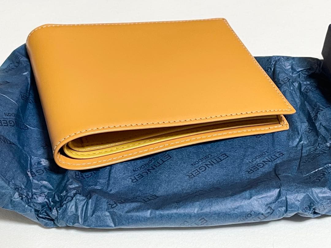 ETTINGER　エッティンガー 二つ折り財布＋小銭入れ タン&イエロー メンズ