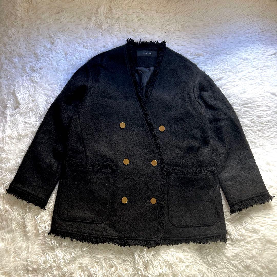 JOURNAL STANDARD ツイードジャケット　ノーカラー　金ボタン　23