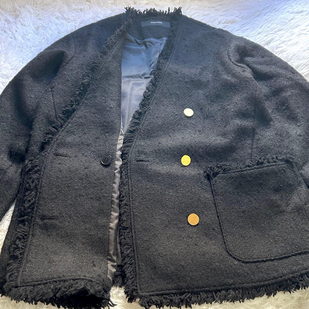 JOURNAL STANDARD ツイードジャケット　ノーカラー　金ボタン　23