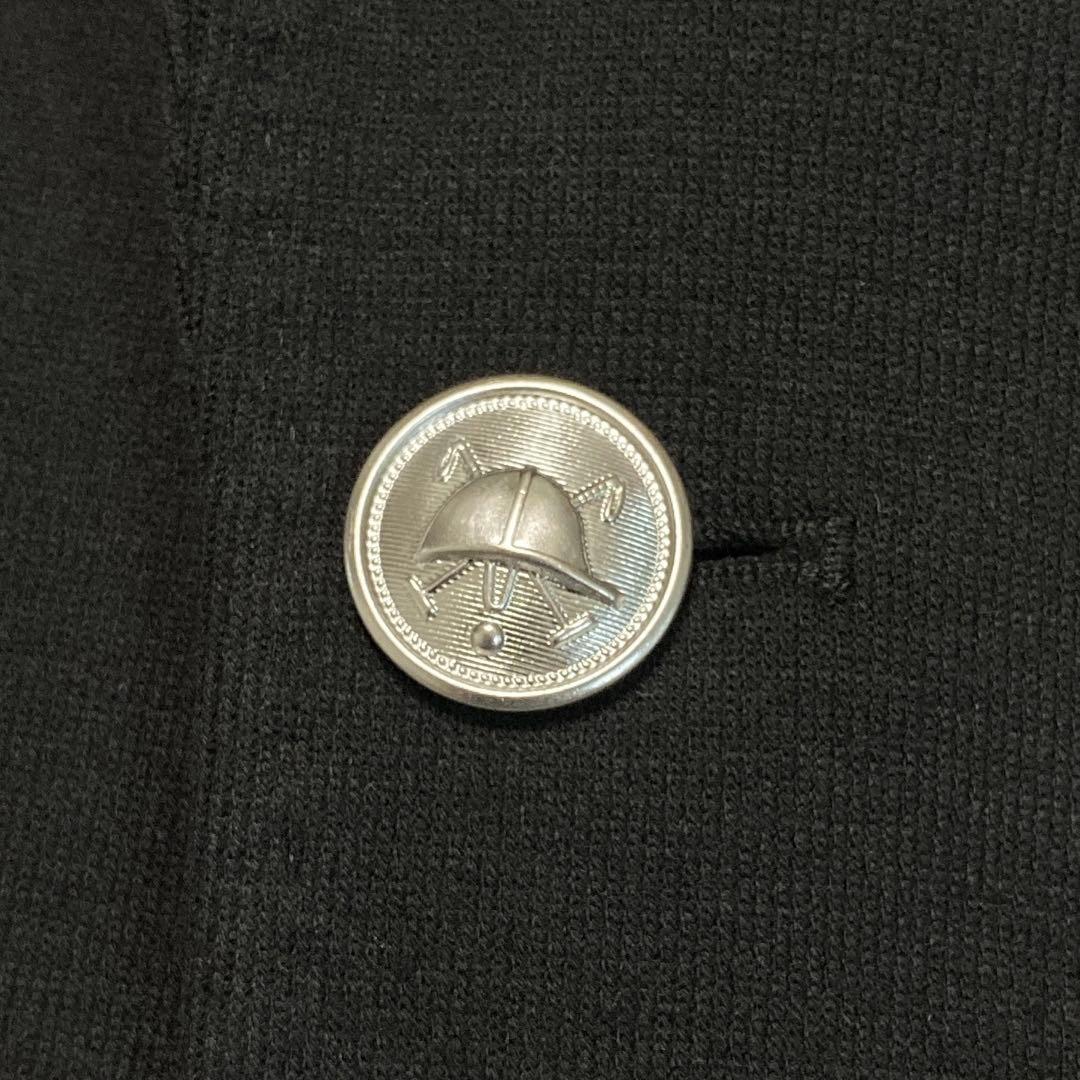 美品　ポロラルフローレン　レディース　ロゴクレストニットブレザー　ＸＳ　黒銀