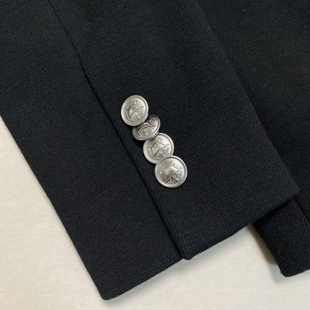 美品　ポロラルフローレン　レディース　ロゴクレストニットブレザー　ＸＳ　黒銀