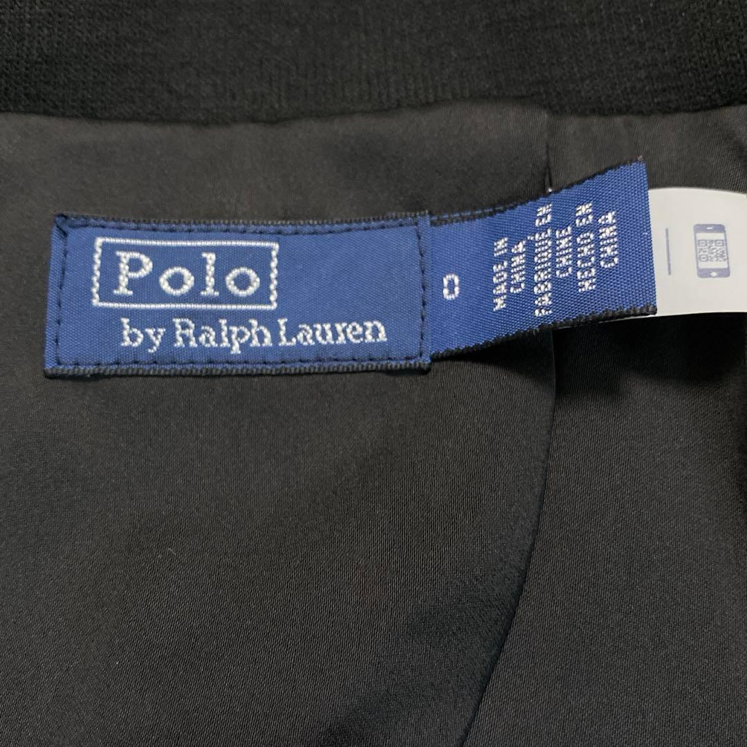 美品　ポロラルフローレン　レディース　ロゴクレストニットブレザー　ＸＳ　黒銀