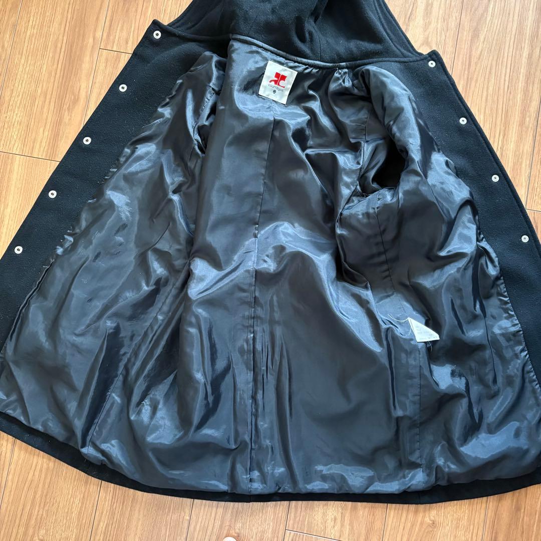 希少　クレージュ21 スタジャン ウール100% フードジャケット　ロングコート