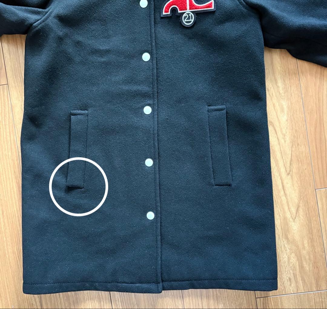 希少　クレージュ21 スタジャン ウール100% フードジャケット　ロングコート