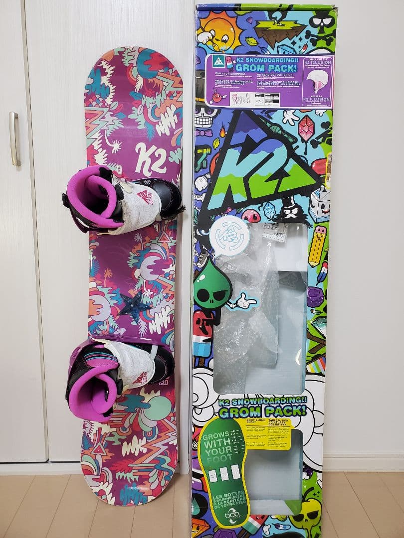 K2 Grom Pack　120cm 3点セット スノーボード キッズ　初めて