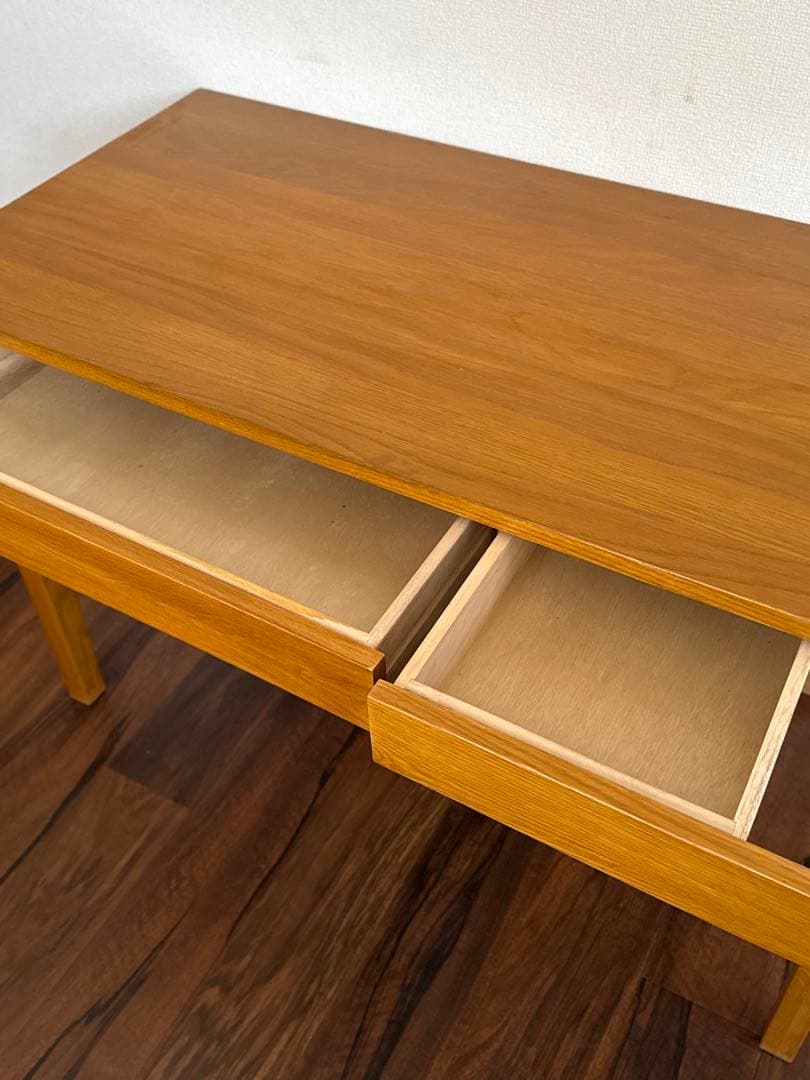 【送料込み】無印良品 木製デスク オーク材 学習机　引き出し付き