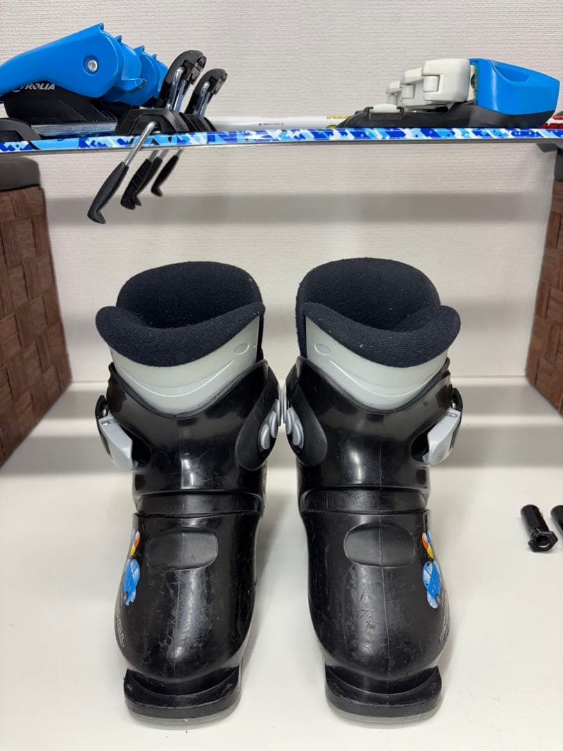 KAZAMA スキー板 86cm キッズ ビンディング ストック ブーツ セット