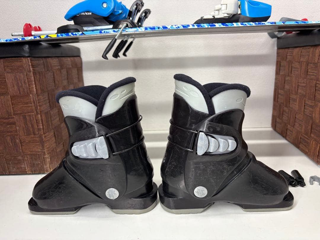 KAZAMA スキー板 86cm キッズ ビンディング ストック ブーツ セット