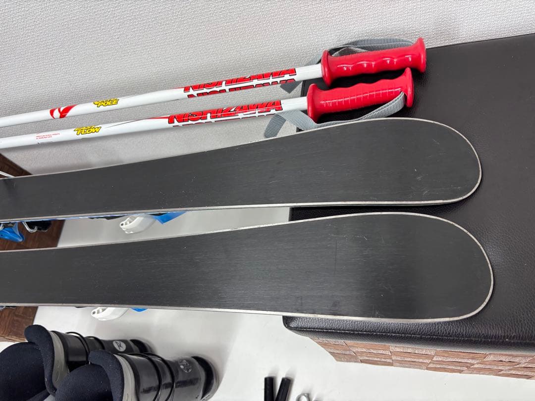 KAZAMA スキー板 86cm キッズ ビンディング ストック ブーツ セット