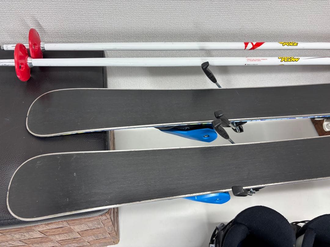 KAZAMA スキー板 86cm キッズ ビンディング ストック ブーツ セット