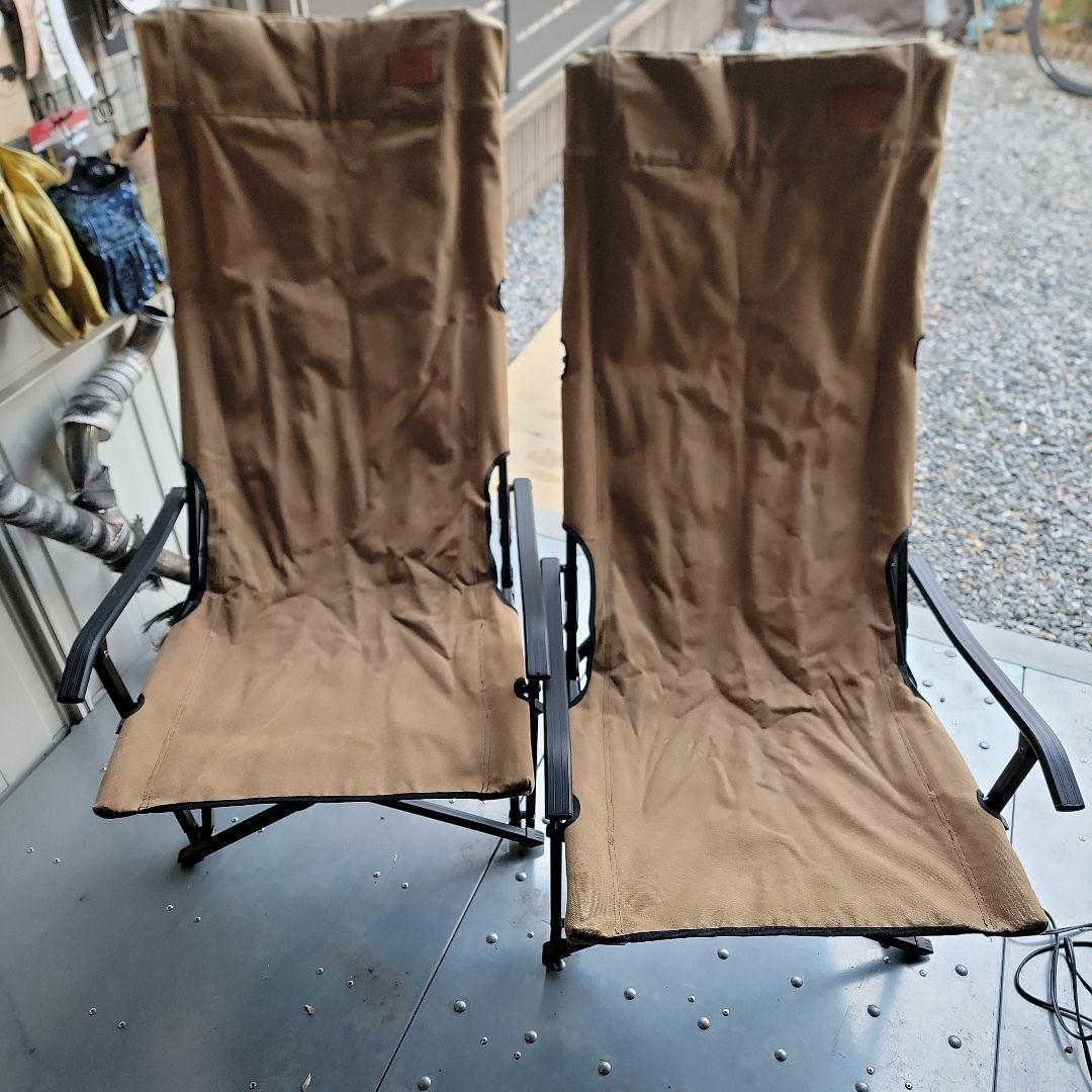 キャンピングムーン　ハイバックチェア　ブラウン　２個セット