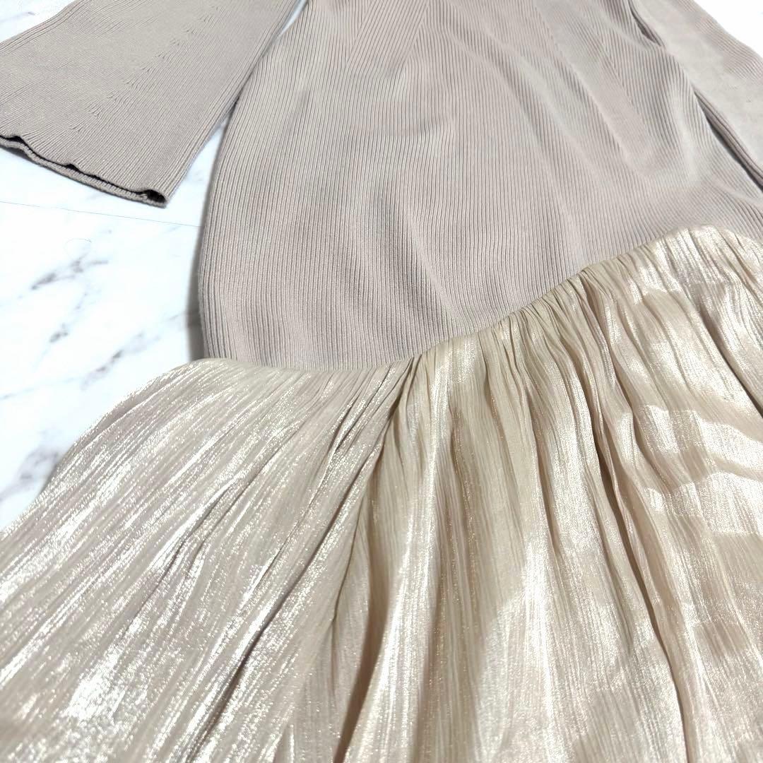 【美品】2024✨完売品 アニュアンス ドッキングニットワンピース 美シルエット