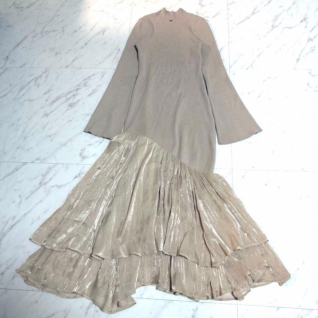 【美品】2024✨完売品 アニュアンス ドッキングニットワンピース 美シルエット