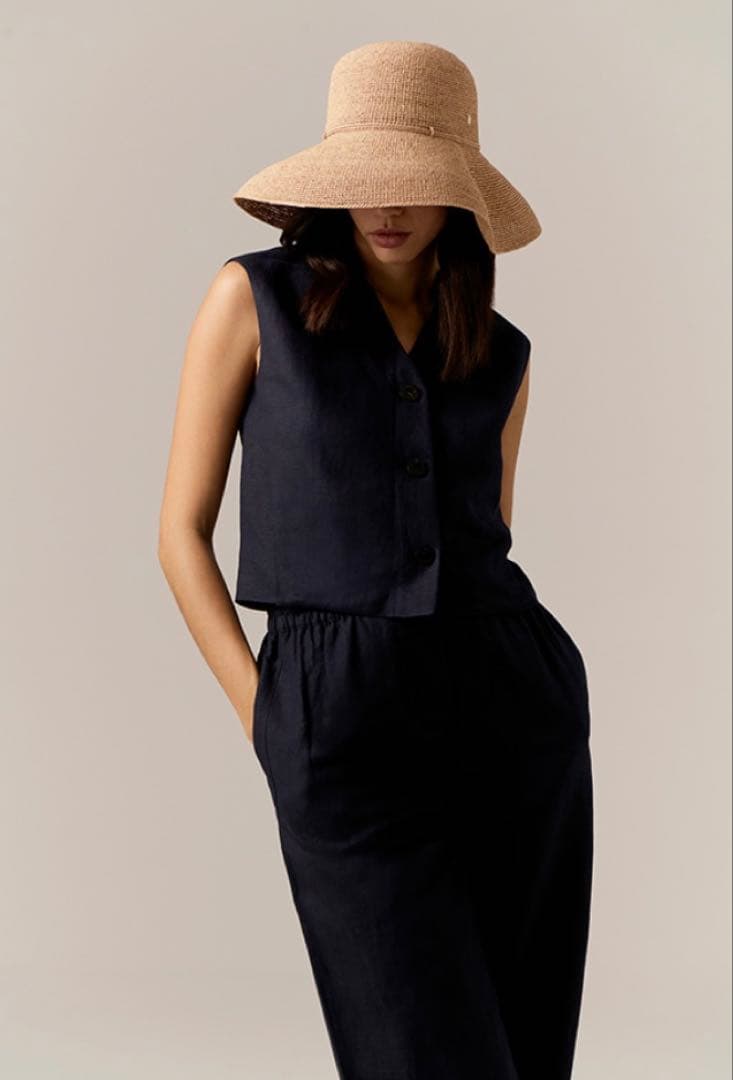 【極美品】ヘレンカミンスキー プロヴァンス12 麦わら帽子 ヌガー ラフィア