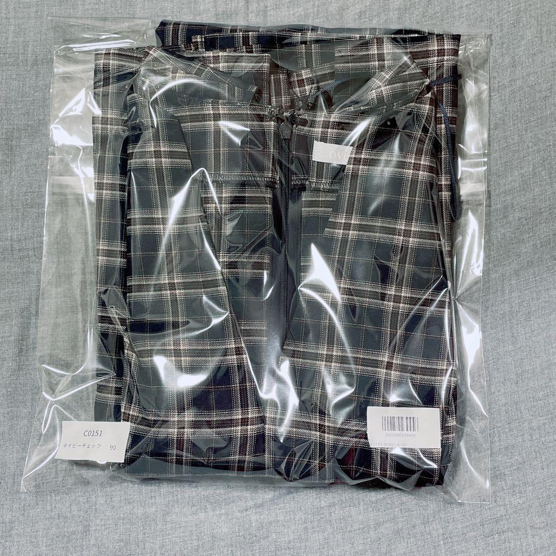 overE ポリニージャンパースカート ネイビーチェック 90