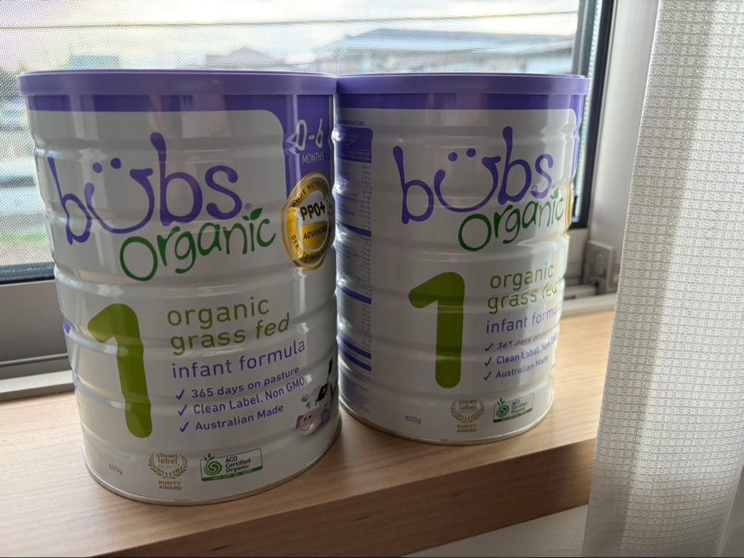 bubs オーガニックグラスフェッド粉ミルク 2缶セット