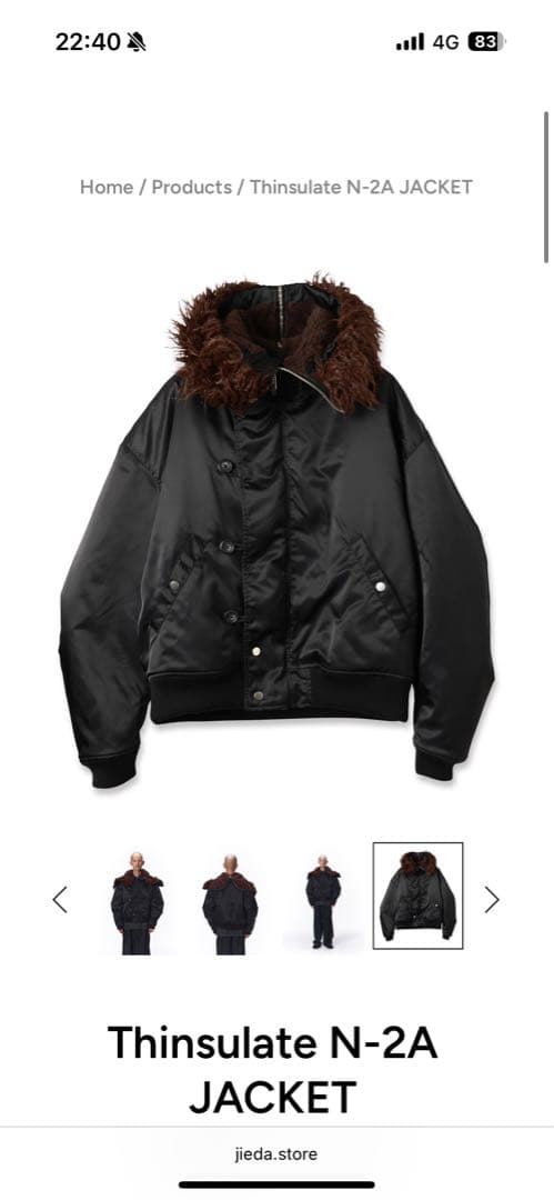 最終価格Thinsulate N-2A JACKET jieda n2b