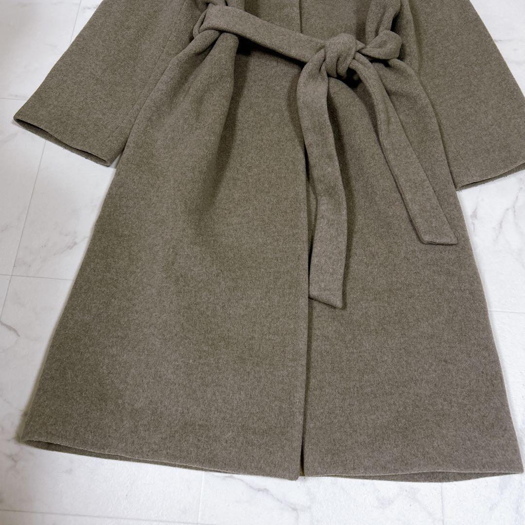 美品 Beauty&Youth ビーバーノーカラーロング コート S 20AW