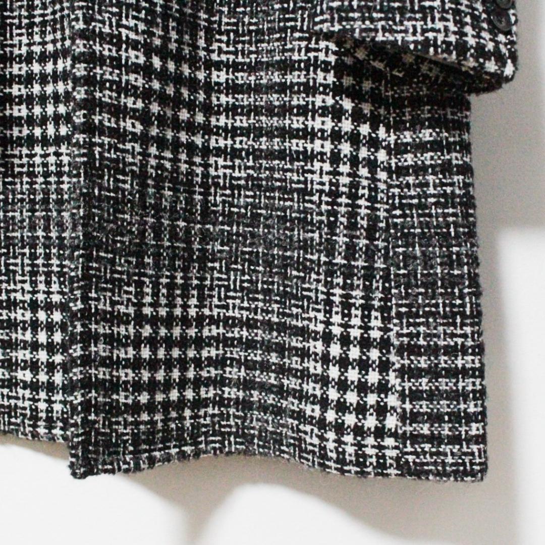新品 定価108900円 高島屋 メランジツイード千鳥格子 チェスターコート L