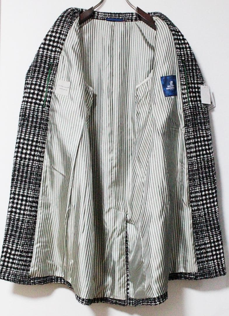 新品 定価108900円 高島屋 メランジツイード千鳥格子 チェスターコート L