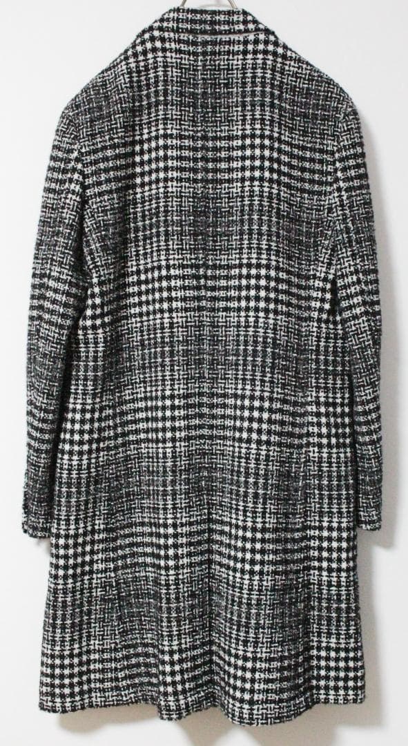 新品 定価108900円 高島屋 メランジツイード千鳥格子 チェスターコート L
