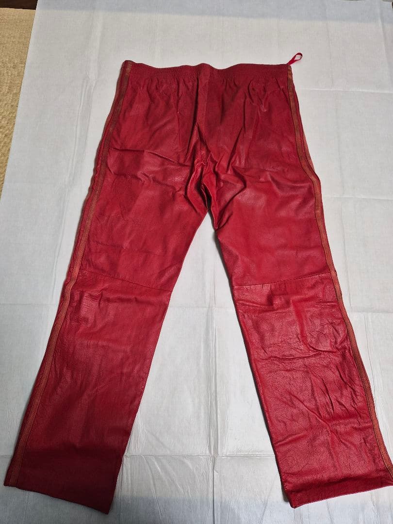 1990年代 オールド アディダス製 レッドレザートラックパンツ