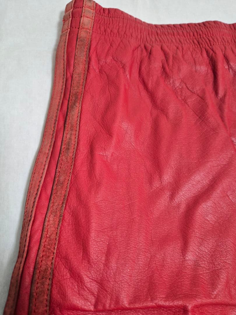 1990年代 オールド アディダス製 レッドレザートラックパンツ