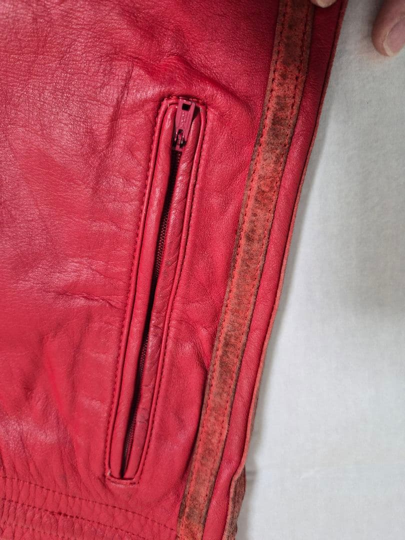 1990年代 オールド アディダス製 レッドレザートラックパンツ