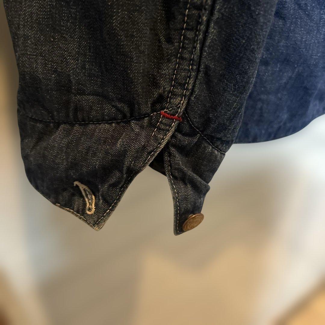 デニムカバーオール コーデュロイ襟