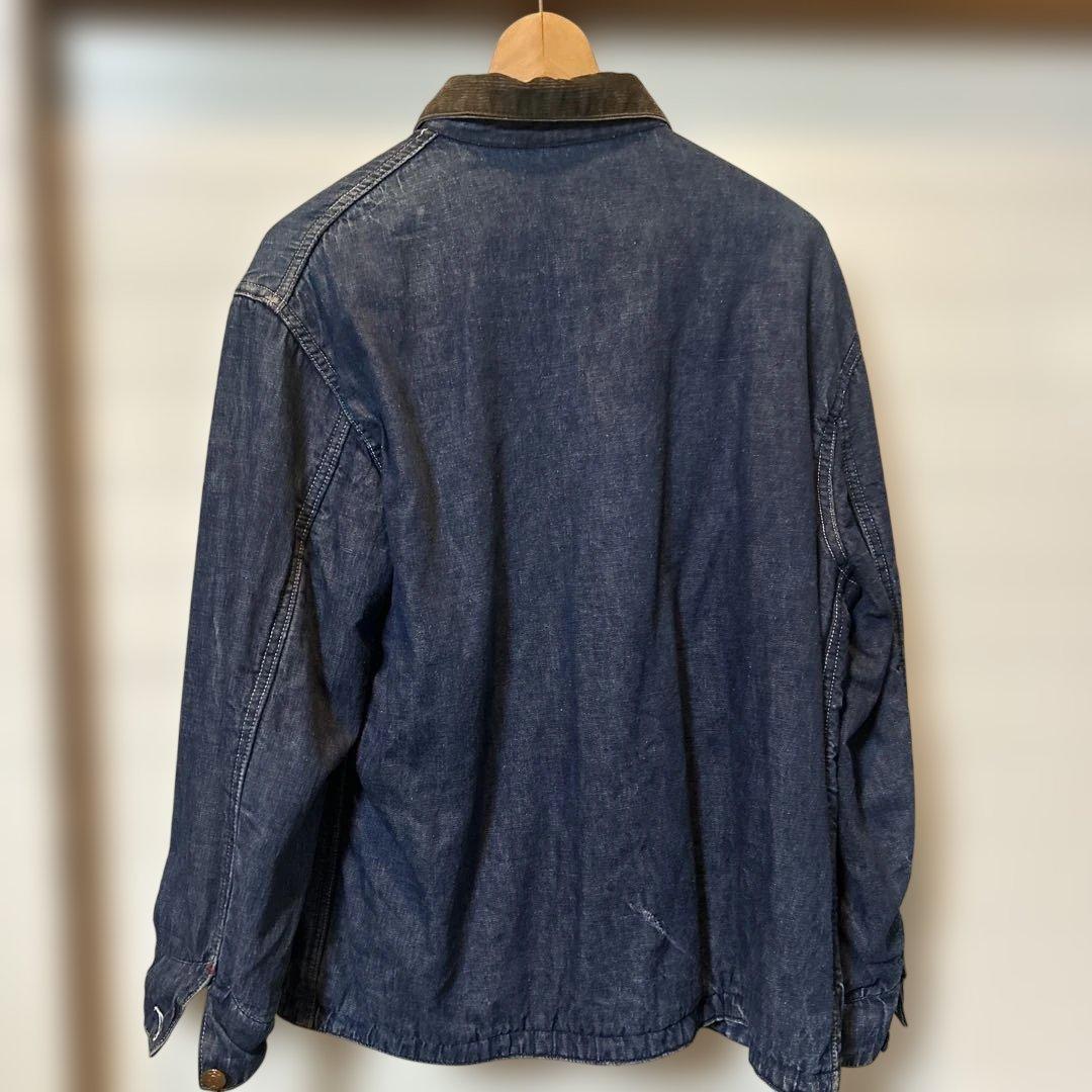 デニムカバーオール コーデュロイ襟