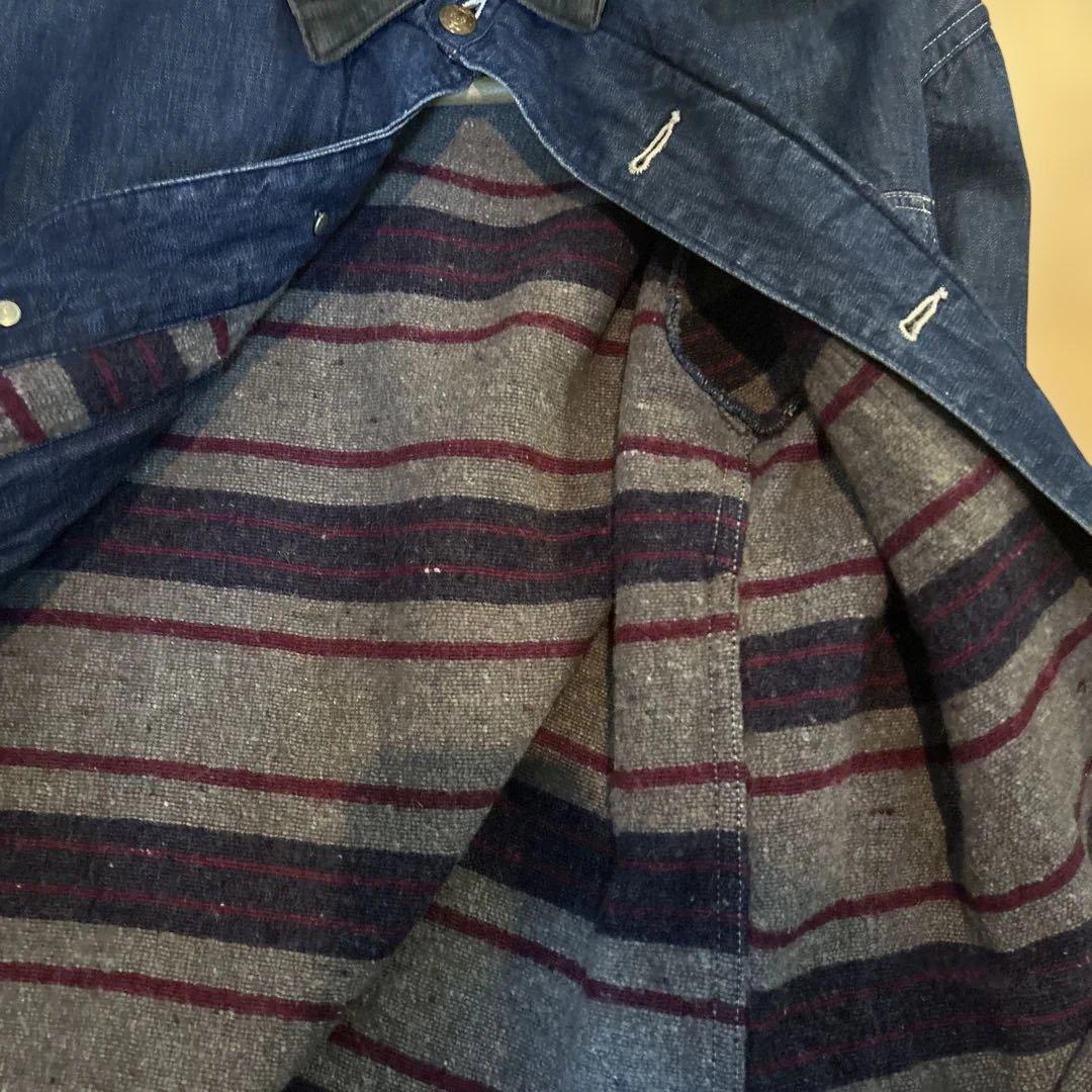 デニムカバーオール コーデュロイ襟