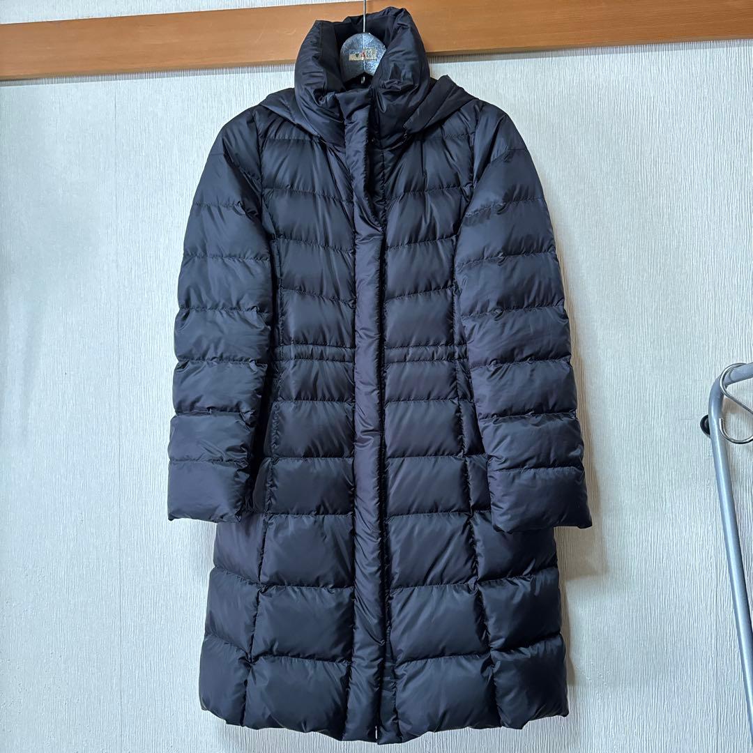 23区　フード付きブラックダウンロングコート サイズ38