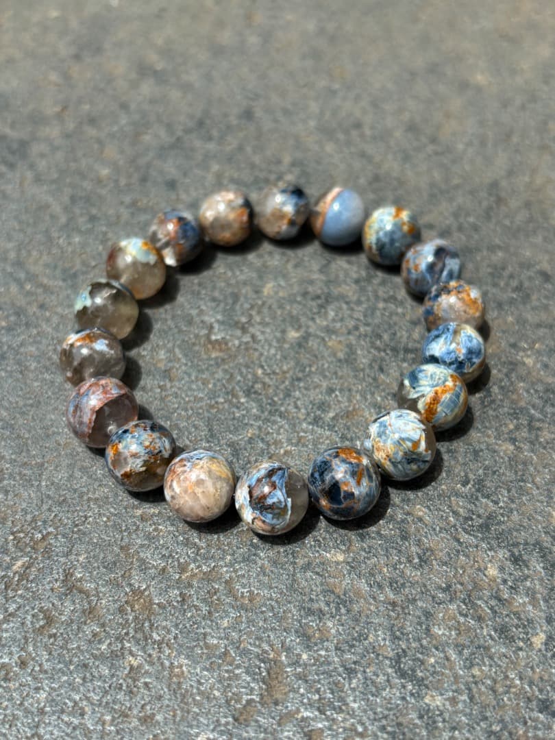 鑑定書付きピーターサイトシリカブレスレット ピーターサイトインクオーツ 10mm