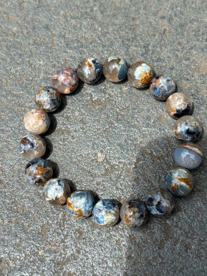 鑑定書付きピーターサイトシリカブレスレット ピーターサイトインクオーツ 10mm