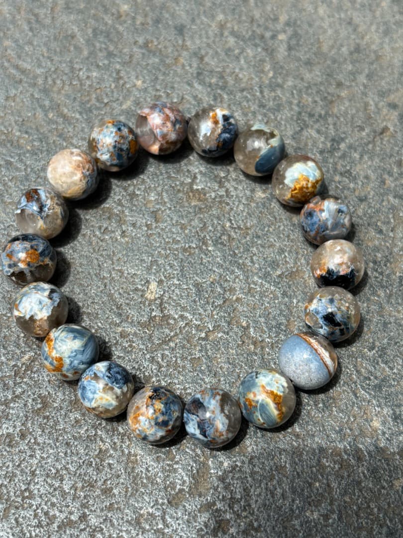 鑑定書付きピーターサイトシリカブレスレット ピーターサイトインクオーツ 10mm