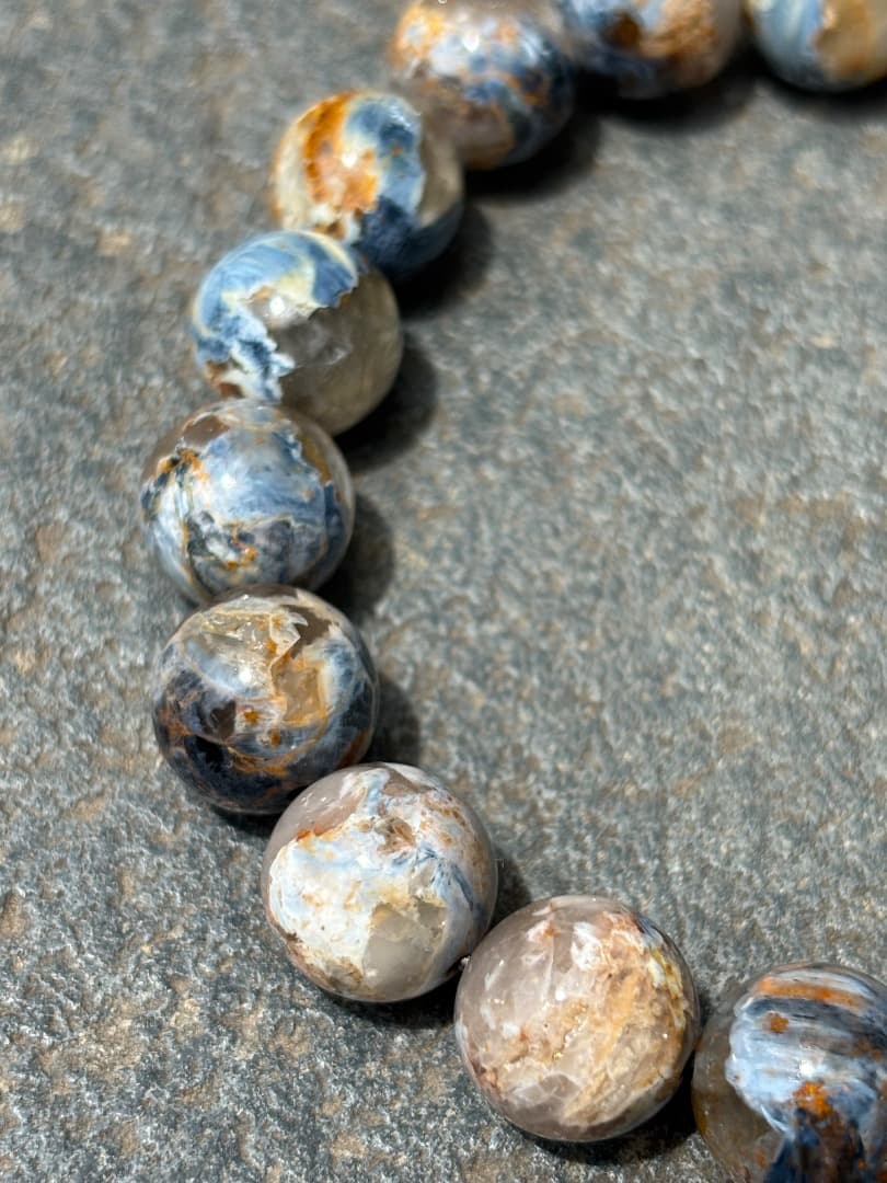 鑑定書付きピーターサイトシリカブレスレット ピーターサイトインクオーツ 10mm