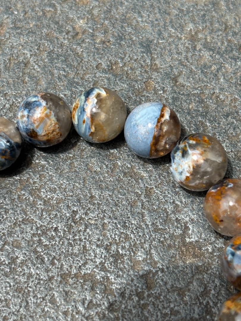 鑑定書付きピーターサイトシリカブレスレット ピーターサイトインクオーツ 10mm