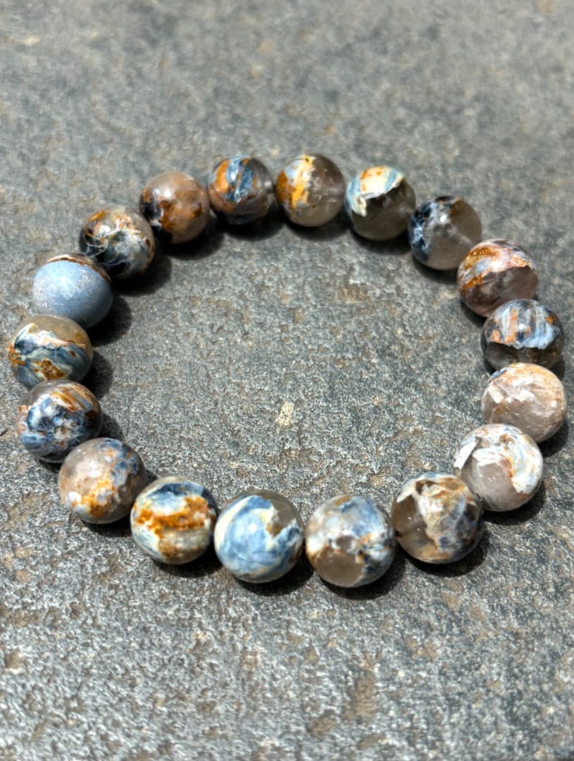 鑑定書付きピーターサイトシリカブレスレット ピーターサイトインクオーツ 10mm