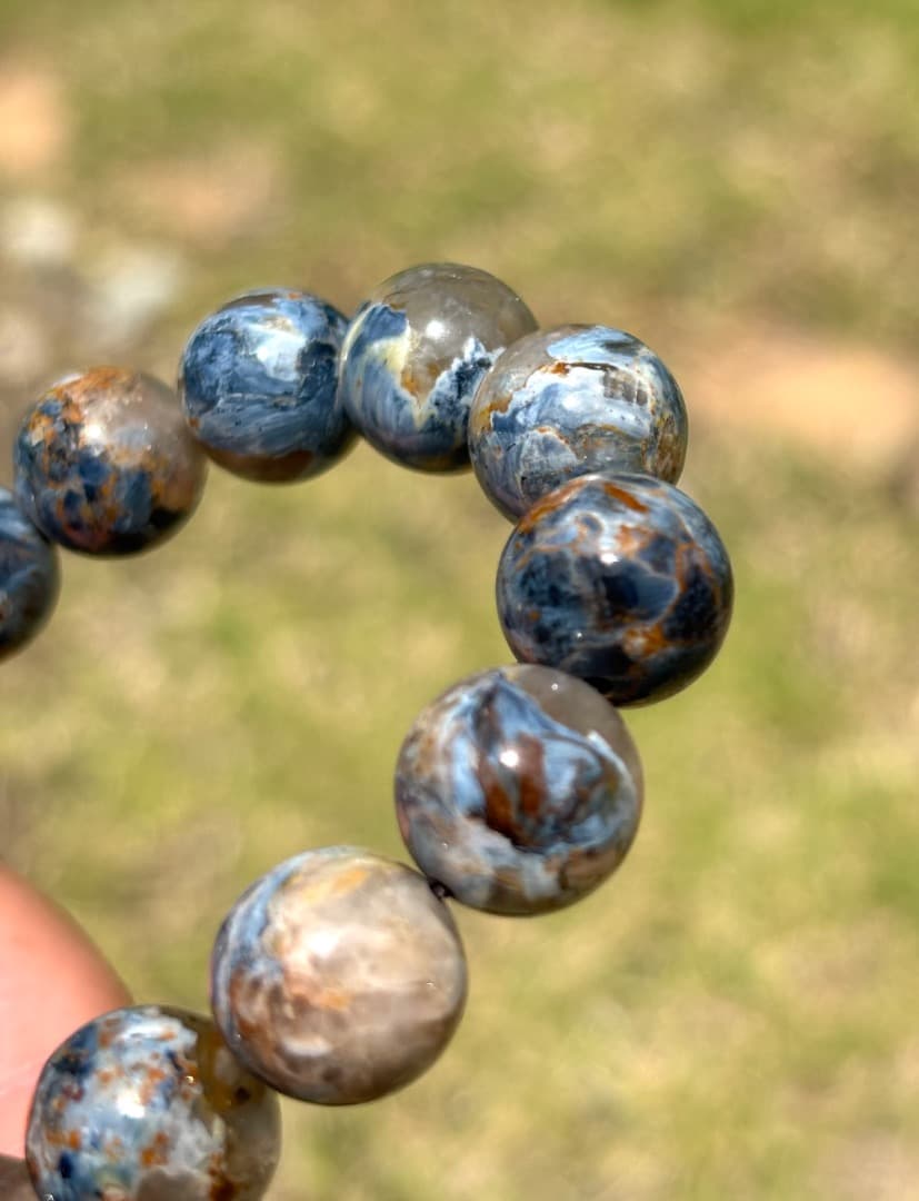 鑑定書付きピーターサイトシリカブレスレット ピーターサイトインクオーツ 10mm