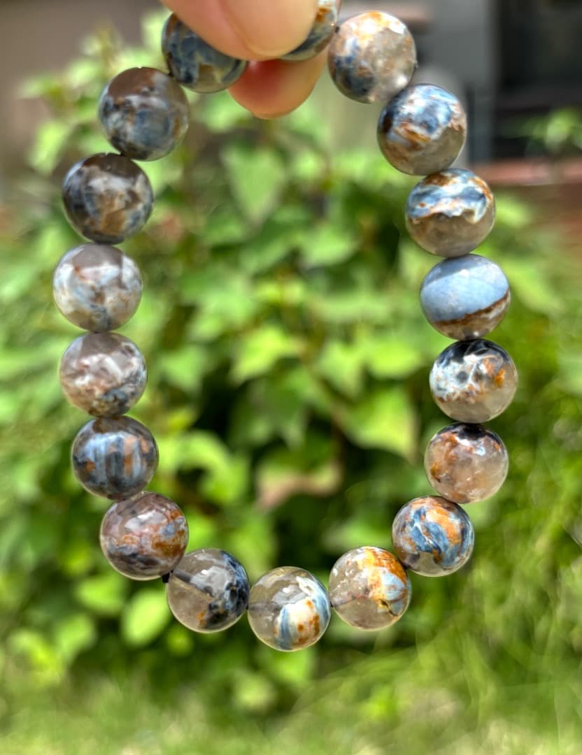 鑑定書付きピーターサイトシリカブレスレット ピーターサイトインクオーツ 10mm