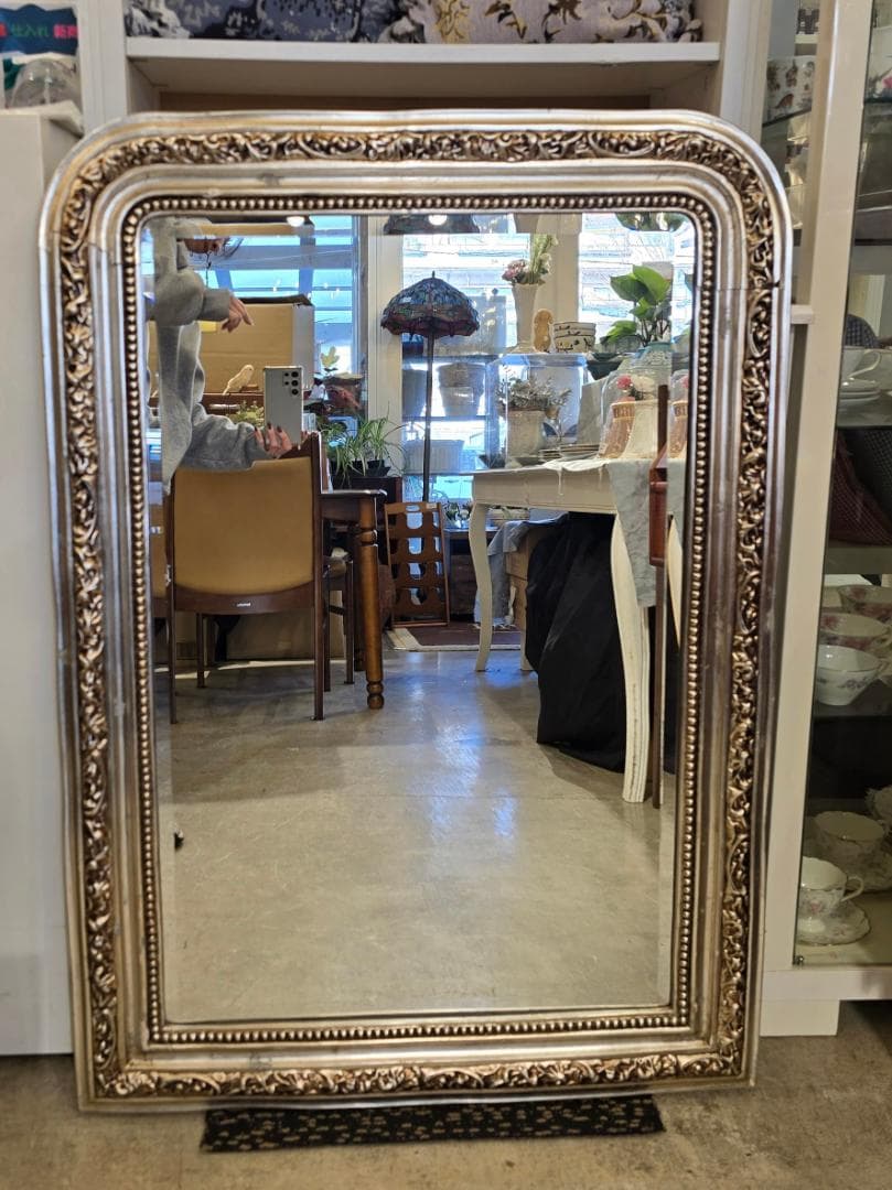 25% イタリア製 大型ミラー アンティーク調 壁掛け ウォールミラー 姿見 B