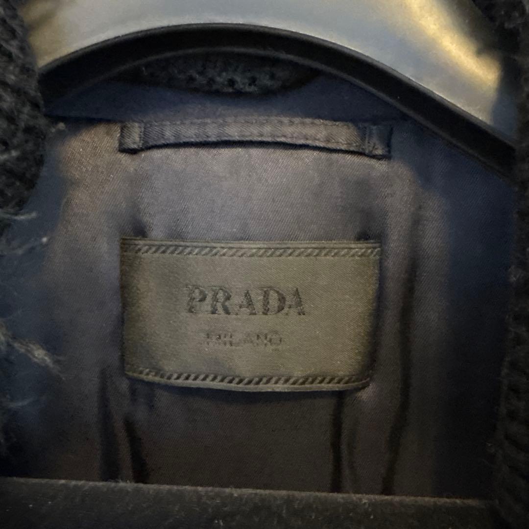 PRADA ネイビー ダブルブレストピーコート 44