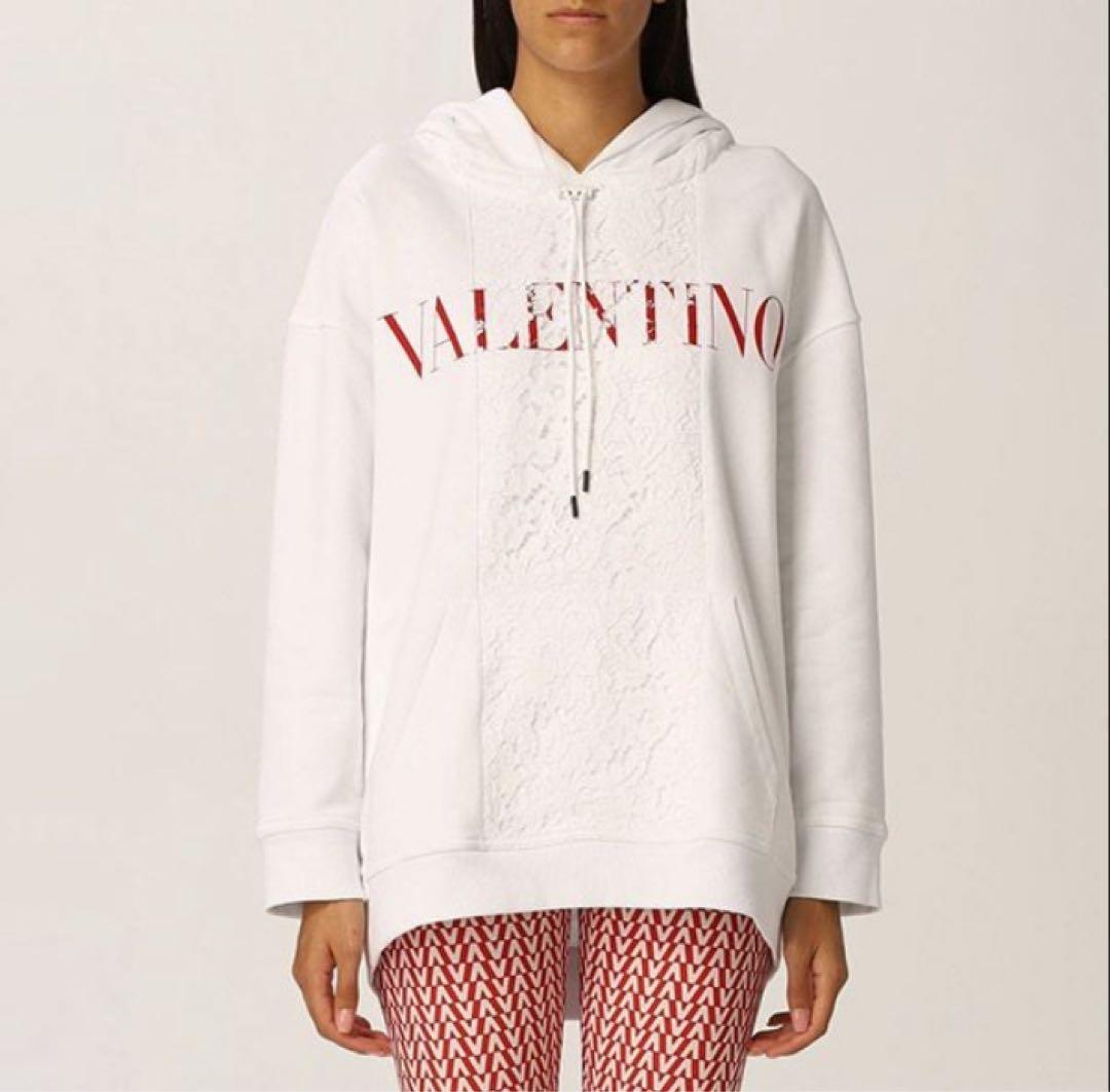 ヴァレンティノ ¥25万 ヘビーレース ロゴ スウェット パーカー VLTN